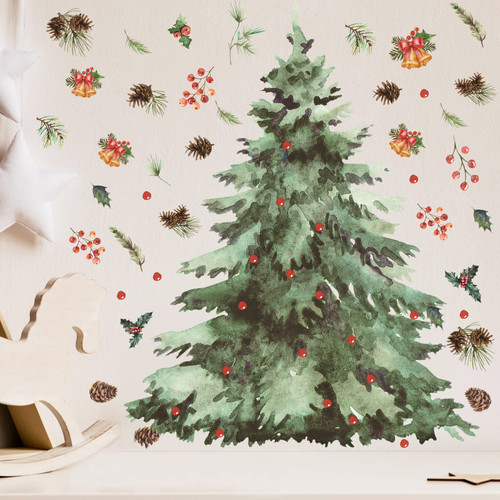 Large Christmas Tree Wall Decals DIY Christmas Wall Decals Peel and Stick Watercolor Christmas Tree Wall Stickers Removable for Xmas Bedroom Living Room Office Home Decor DIY Art Large Christmas Tree Wall Decals DIY Christmas Wall Decals Peel and Stick Watercolor Christmas Tree Wall Stickers Removable for Xmas Bedroom Living Room Office Home Decor DIY Art