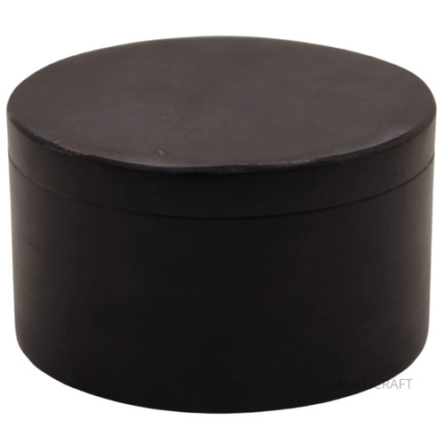 KC KULLICRAFT Unique Salt and Pepper Box Elegant Round Marble Black Salt Box With Lid For Salt, Spice and Herbs Storage. Perfect Container To Store (3.5 X 3.5 X 2 INCH)