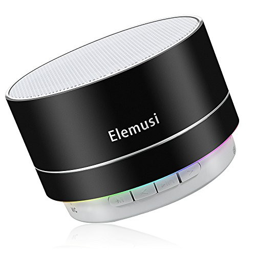 Elemusi Bluetooth Speaker,Portable Stereo Outdoor Speaker,Mini Wireless speaker with HD Audio and Enhanced Bass, Built-in-Mic Speakerphone, FM Radio and TF Card Play Music (Black)