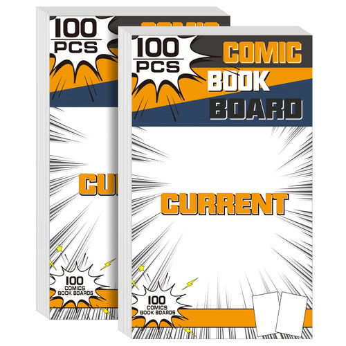 KKU Comic Boards Pack of 200, Comic Book Backing Boards, Acid Free Clear Morden Comic Boards White