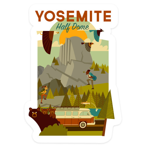 Die Cut Sticker Yosemite National Park, California, Half Dome, Geometric National Park Series, Contour Vinyl Sticker 1 to 3 inches (Waterproof Decal for Cars, Water Bottles, Laptops, Coolers), Small Die Cut Sticker Yosemite National Park, California, Half Dome, Geometric National Park Series, Contour Vinyl Sticker 1 to 3 inches (Waterproof Decal for Cars, Water Bottles, Laptops, Coolers), Small