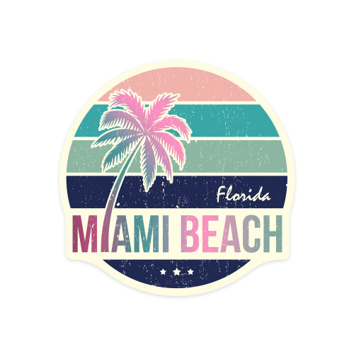 Die Cut Sticker Miami, Florida, Beach, Contour Vinyl Sticker 1 to 3 inches (Waterproof Decal for Cars, Water Bottles, Laptops, Coolers), Small Die Cut Sticker Miami, Florida, Beach, Contour Vinyl Sticker 1 to 3 inches (Waterproof Decal for Cars, Water Bottles, Laptops, Coolers), Small