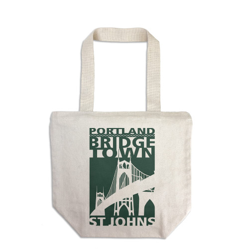Lantern Press Portland, Oregon, St. Johns Bridge (100% Cotton Canvas Reusable Tote Bag)