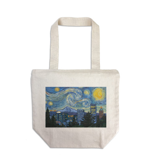 Lantern Press Portland, Oregon, Starry Night City Series (100% Cotton Canvas Reusable Tote Bag) Lantern Press Portland, Oregon, Starry Night City Series (100% Cotton Canvas Reusable Tote Bag)