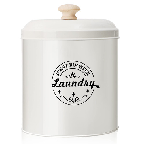 Laundry Scent Booster Beads Dispenser Container for Laundry Room Organization. Laundry Containers for Organizing. Metal Farmhouse Laundry Room Decor. Laundry Dispenser for Detergent, Powder (Cream)