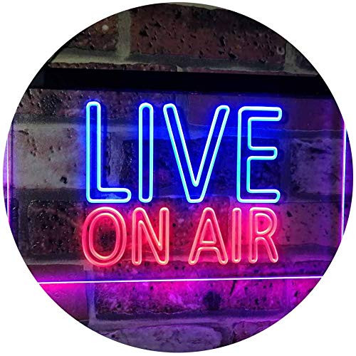 AdvpPro 2C On Air Live Recording Studio Video Room Dual Color LED Neon Sign Blue & Red 12" x 8.5" st6s32-i3064-br
