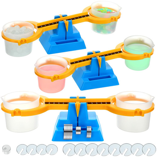 Libima 3 Pack Student Balance Scale for Classroom, Clear Primary Bucket Balance with Plastic Fulcrum Scale to Teach Mass and Measurement, Basic Student Balance Scale for Kids, Math for Preschoolers