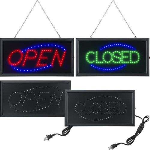 Liliful 2 Pcs Neon Open and Closed Signs for Business Set 19" x 10" LED Open Signs for Business Window Door with 2 Modes Ultra Bright Electronic Advertisement Display Bar Shop Hotel Barbershop Liliful 2 Pcs Neon Open and Closed Signs for Business Set 19" x 10" LED Open Signs for Business Window Door with 2 Modes Ultra Bright Electronic Advertisement Display Bar Shop Hotel Barbershop