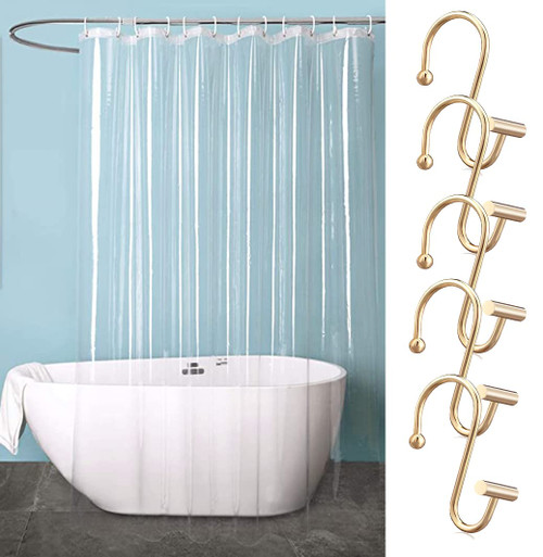 pocenla Clear Shower Curtain Liner - 72" x 72" Shower Liner for Bathroom Shower Curtain
