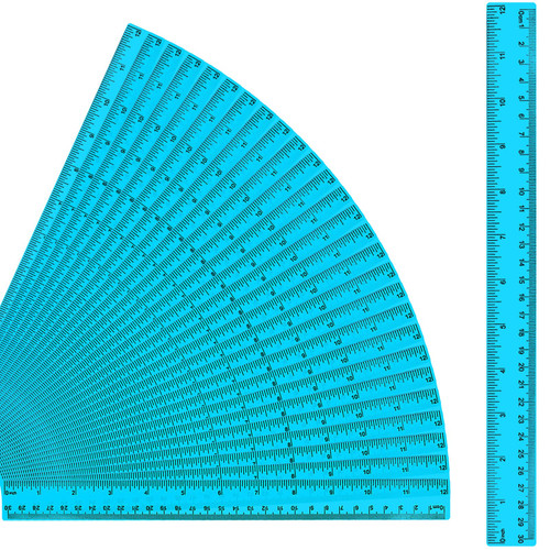 24 Pcs 12 Inch Plastic Ruler Straight Rulers Plastic Measuring Tool for Classroom Student School Office (Blue)