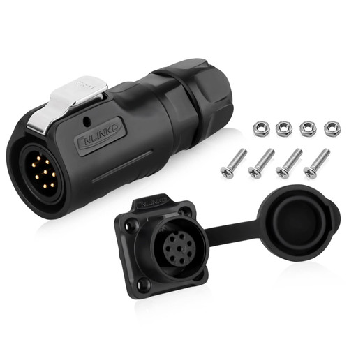 8 Pin Waterproof Connector, Industrial Solder Connector, Aviation Wire Connector for Industrial, Power, Car, and Other Indoor/Outdoor Male and Female Connector(Plastic)