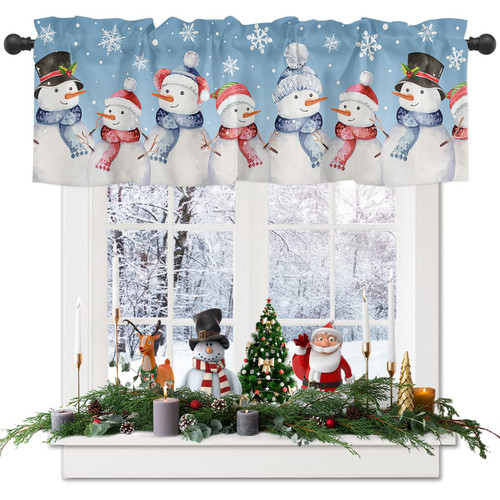 Christmas Snowman Valances Windows Curtain Xmas Kitchen Curtain Valances Rod Pocket White Snowflake Winter Snowy Window Curtain Treatment Topper Curtains For Holiday Christmas Decor 1 Panel,54x18 inch Christmas Snowman Valances Windows Curtain Xmas Kitchen Curtain Valances Rod Pocket White Snowflake Winter Snowy Window Curtain Treatment Topper Curtains For Holiday Christmas Decor 1 Panel,54x18 inch