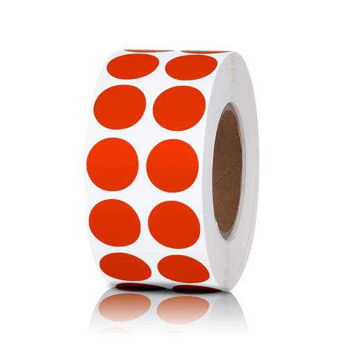 Pack of 2000 Round Color Coding Circle Dots Stickers Labels (1/2", Red)