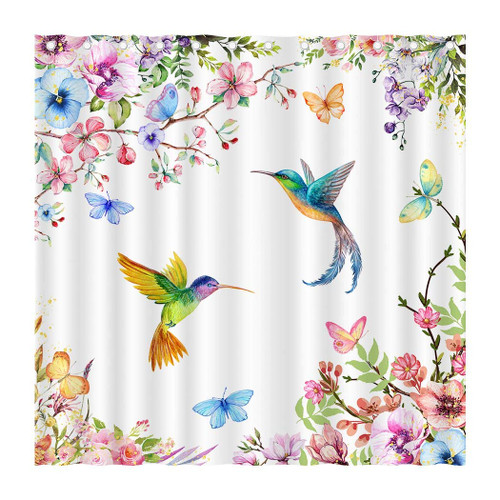 Juirnost Spring Hummingbird Shower Curtain for Bathroom Floral Bird Shower Curtain Flower Butterfly Shower Curtain Home Bathtub Decor with 12 Hooks Washable Durable Polyester Fabric 72"x72" Juirnost Spring Hummingbird Shower Curtain for Bathroom Floral Bird Shower Curtain Flower Butterfly Shower Curtain Home Bathtub Decor with 12 Hooks Washable Durable Polyester Fabric 72"x72"