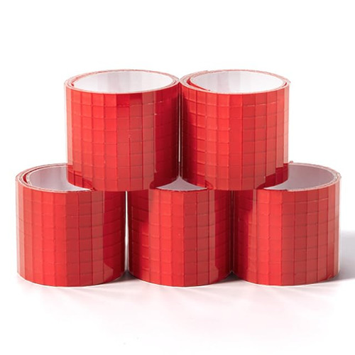 PP OPOUNT 2360 PCS Disco Ball Tiles, 5 x 5 mm Self-Adhesive Disco Tiles, Glass Tiles for DIY Disco Ball, Disco Cowboy Hat, Mirror Frame, Disco Ball Planters, Art Collage, Vase, Indoor Decor (Red)