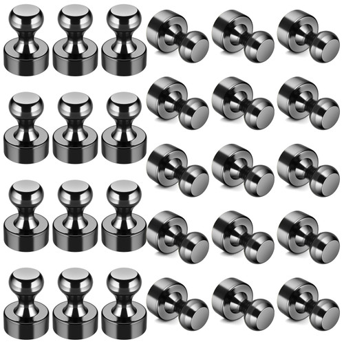 Grtard 24pack Fridge Magnets for Whiteboard, Neodymium Refrigerator Magnets, Push Pin Magnets Perfect for Fridge Magnets, Office Magnets, Whiteboard Magnets, Map Magnets (Black) Grtard 24pack Fridge Magnets for Whiteboard, Neodymium Refrigerator Magnets, Push Pin Magnets Perfect for Fridge Magnets, Office Magnets, Whiteboard Magnets, Map Magnets (Black)