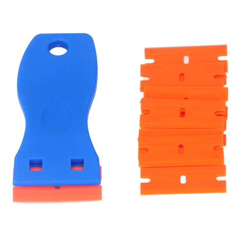 Razor Scraper, 11Pcs Razor Scraper, ABS Double Edged Scraping Tool Set Kit for Glue Sticker Caulk Residue Blade, knife blades
