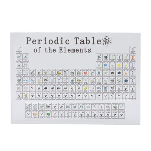 Periodic Table Of Elements Black Acrylic Chemical Elements Alphabet Periodic Table with Elements Samples for Teaching Display Home Decor(L)