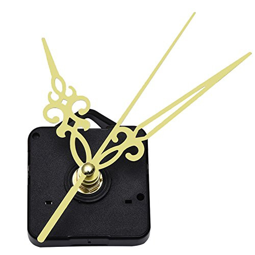 Mudder Quartz Wall Clock Movement Mechanism Golden Hands 3/ 25 Inch Maximum Dial Thickness, 1/ 2 Inch Total Shaft Length