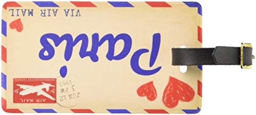 Graphics & More Air Mail Postcard Love for Paris Luggage Suitcase Carry-on Id Tags, White