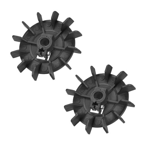MECCANIXITY 12 Impeller Plastic Motor Fan Vane Heat Dissipation Vane Round Wheel 13.5-14mm Inner Dia Black, Pack of 2