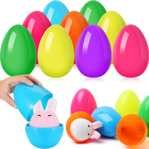 Jumbo Easter Eggs 12 PCS 6 Inch Jumbo Plastic Easter Eggs Assorted Colors Giant Fillable Eggs, Jumbo Eggs for Candy Treats Basket Stuffers Filler Easter Eggs Hunt Party Favor Classroom Prize Supplies
