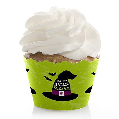 Happy Halloween - Witch Party Decorations - Party Cupcake Wrappers - Set of 12