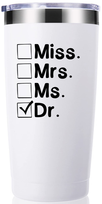 Doctor Gifts.Miss Mrs Ms Dr 20 OZ Tumbler.Thank You Appreciation?Birthday,Christmas,Medical Graduation Gifts for Men Women.Dentist,Doctor,Physician Travel Mug(White) Doctor Gifts.Miss Mrs Ms Dr 20 OZ Tumbler.Thank You Appreciation?Birthday,Christmas,Medical Graduation Gifts for Men Women.Dentist,Doctor,Physician Travel Mug(White)