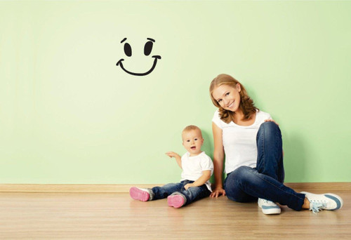 Design with Vinyl Moti 2149 2 Decal - Peel & Stick Wall Sticker : Smiley Face Color: Black Size 16"ES x 16"ES