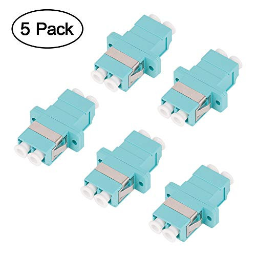 VANDESAIL Fiber Optic Adapter, LC to LC Duplex Multimode Fiber Optic Cable Adapter Coupler OM1 OM2 OM3 OM4