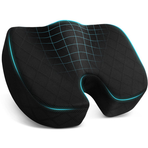 TushGuard Office/ Car Seat Cushion, Non-Slip Sciatica & Back Coccyx Tailbone Pain Relief Chair Pad, Memory Foam Butt Pillow for Computer Desk, Wheelchair, Driving (Black) TushGuard Office/ Car Seat Cushion, Non-Slip Sciatica & Back Coccyx Tailbone Pain Relief Chair Pad, Memory Foam Butt Pillow for Computer Desk, Wheelchair, Driving (Black)
