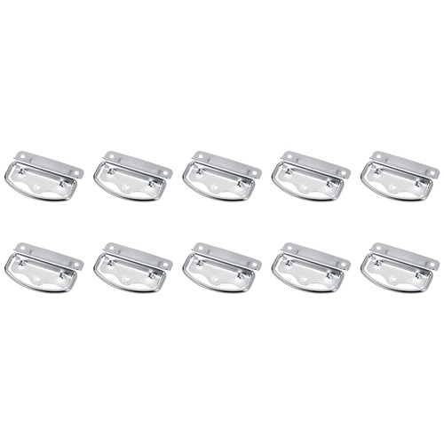 METALLIXITY Chest Ring Pull Handle (80mm/3.15") 10Pcs, Iron Spray Paint Folding Pull Handle - for Home Lifting Door Chest Toolbox, Silver