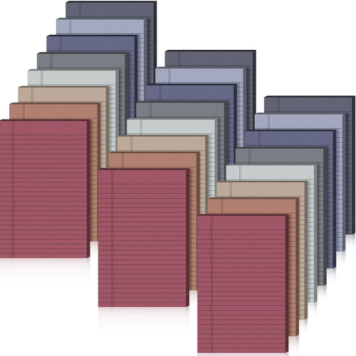 Harloon 24 Pcs Large Lined Sticky Notes Big Self Sticky Notes Pad 8 Colors Morandi Notepads 5 x 8 Inch Pastel Post Stickies with Lines for Office Home School Meeting Writing, 30 Sheets/Pad