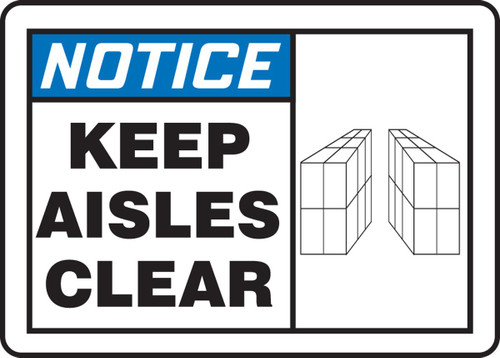 Accuform MVHR835VS Adhesive Vinyl Sign, Legend"Notice Keep Aisles Clear", 7" Length x 10" Width x 0.004" Thickness, Blue/Black On White, 7" Height, 10" Wide, 7" Length, Vinyl, 7x10 Accuform MVHR835VS Adhesive Vinyl Sign, Legend"Notice Keep Aisles Clear", 7" Length x 10" Width x 0.004" Thickness, Blue/Black On White, 7" Height, 10" Wide, 7" Length, Vinyl, 7x10