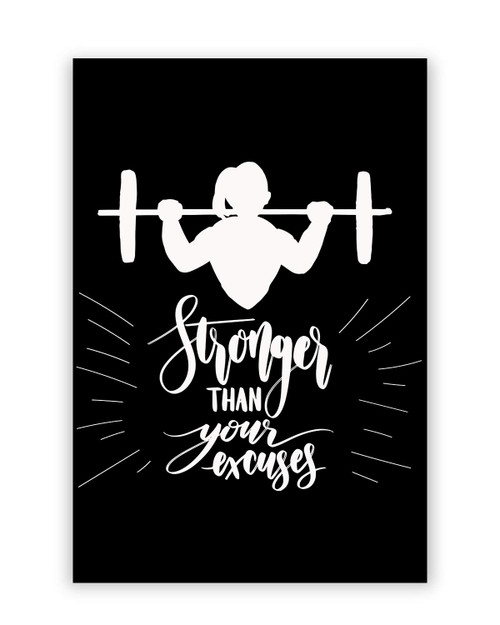 Home Of Merch Workout Gym Motivation Poster Stronger Than Your Excuses Gym Poster 16X24 Inches Perfect for Gym Instructor's