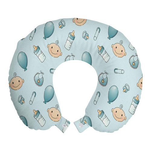 Ambesonne Cartoon Travel Pillow Neck Rest, Head with Balloons Pacifiers and Milk Bottles Inspired Composition, Memory Foam Traveling Accessory for Airplane and Car, 12", Blue Turquoise Ambesonne Cartoon Travel Pillow Neck Rest, Head with Balloons Pacifiers and Milk Bottles Inspired Composition, Memory Foam Traveling Accessory for Airplane and Car, 12", Blue Turquoise