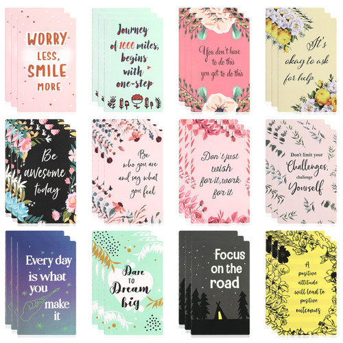 Jspupifip 36 Pcs Inspirational Notebooks,Mini inspirational Gifts for Women Notepads Small Motivational Pocket Journal for School Office Bulk Supplies,Coworkers, Nurse, employee, Party Favors(fresh)