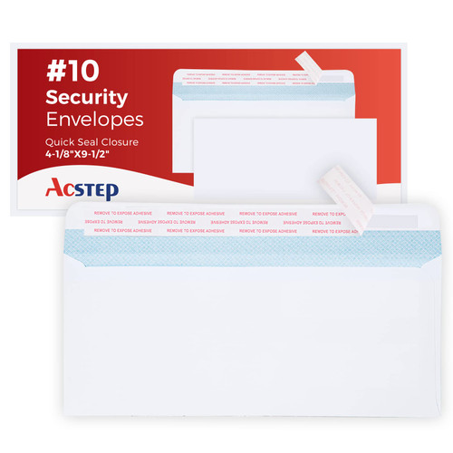 ACSTEP #10 Envelopes Self Seal 500 Count White Security Envelope For Business, Mailing, Legal Letter Size 4 1/8 x 9 1/2 Windowless