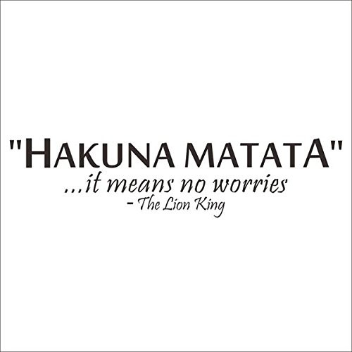 Amaonm Removable Vinyl Quotes Saying Hakuna MatataIts Means No Worries, The Lion King Wall Stickers Murals, Home Décor, Offices Decor, Kids Rooms Decals for Children Rooms