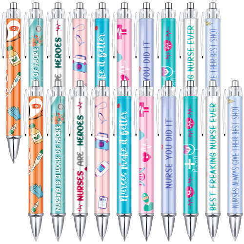 Nurse Ballpoint Pens Lovely Cartoon Nurse Pens Cute Retractable Nursing Pens Funny Ink Ballpoint Pens for Medical Assistants Students Workers Office Nurse Appreciation Gifts (20 Pcs)