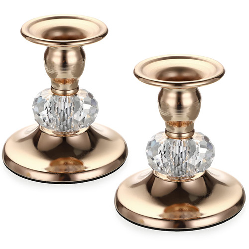 OwnMy 2PCS Gold Metal Taper Candlestick Holders Vintage Brass Taper Candle Holders, Metal Crystal Candle Stands Elegant Candlestick Holders Set for Dining Table Centerpiece Fireplace Candle Decor OwnMy 2PCS Gold Metal Taper Candlestick Holders Vintage Brass Taper Candle Holders, Metal Crystal Candle Stands Elegant Candlestick Holders Set for Dining Table Centerpiece Fireplace Candle Decor