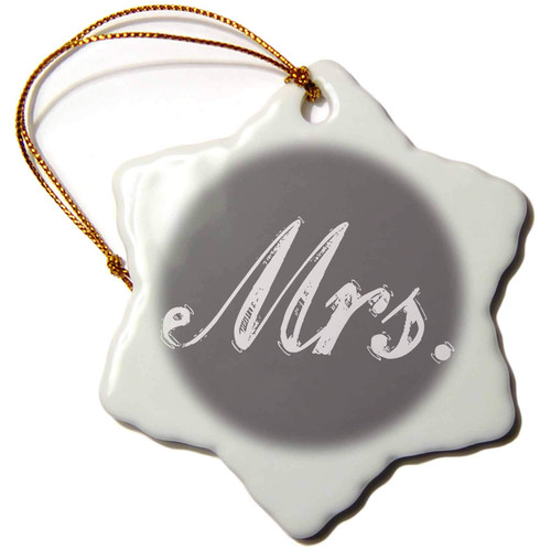 3dRose BrooklynMeme Love Saying - Print of Mrs., Grey Background - Ornaments (orn-219995-1)