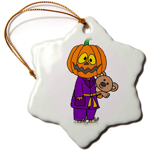 3dRose Funny Pumpkin Man with Teddy Bear Wearing Bathrobe and Bunny... - Ornaments (orn-338930-1) 3dRose Funny Pumpkin Man with Teddy Bear Wearing Bathrobe and Bunny... - Ornaments (orn-338930-1)
