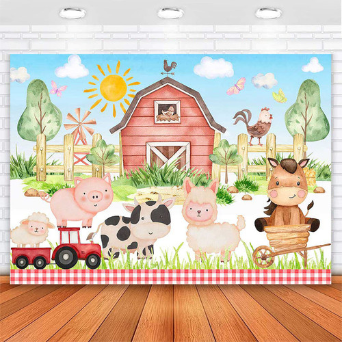Avezano Cartoon Farm Backdrop Red Barn Farm Animals Theme Party Decorations Background for Kids Birthday Party Barn Banner Dessert Table Photobooth Props (7x5ft) Avezano Cartoon Farm Backdrop Red Barn Farm Animals Theme Party Decorations Background for Kids Birthday Party Barn Banner Dessert Table Photobooth Props (7x5ft)
