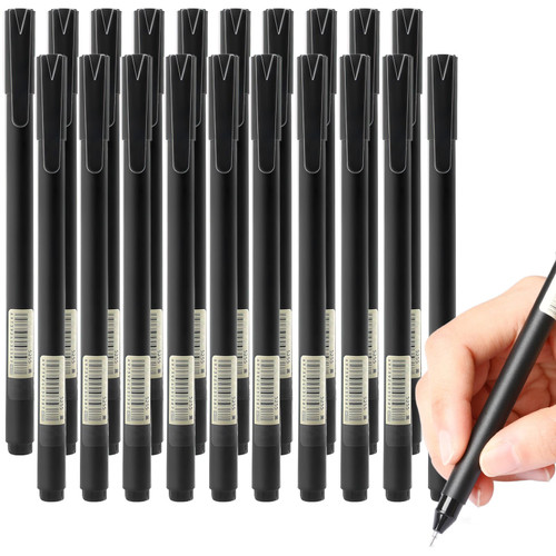 Ouzrpuo 20 Pack Gel Pens, Black Gel Pen Fine Point 0.5mm, Gel Ink Ball Point Pen for Office School Stationery Supply