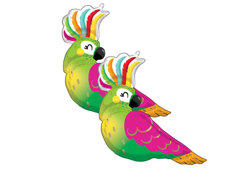 Set of 2 Tropical Parrot Jumbo 31" Foil Party Balloons Set of 2 Tropical Parrot Jumbo 31" Foil Party Balloons