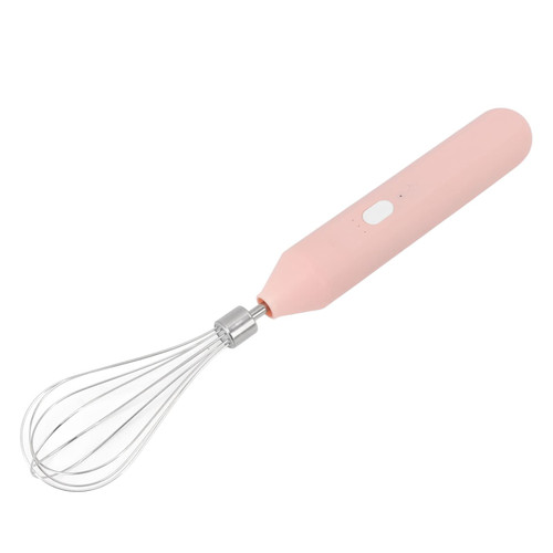 Ozgkee Electric Egg Beater Handheld USB Charging Milk Frother Portable Cordless Drink Mixer with Stainless Steel Whisk (Pink)