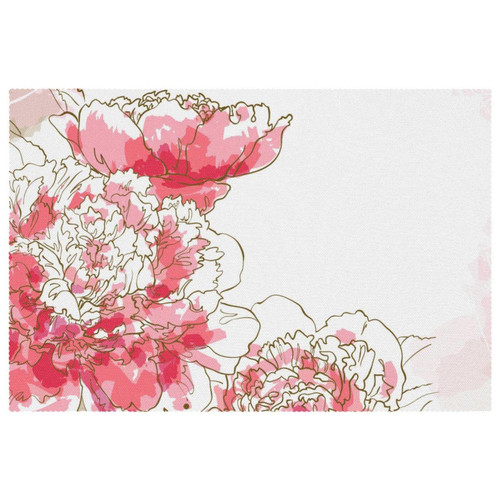 Placemats Dining Table Place Mats Cloth Placemats Kitchen Table Mats Indoor Outdoor Placemat, Pastorable Peony Flower Pink Flower Floral Vintage Placemats Dining Table Place Mats Cloth Placemats Kitchen Table Mats Indoor Outdoor Placemat, Pastorable Peony Flower Pink Flower Floral Vintage