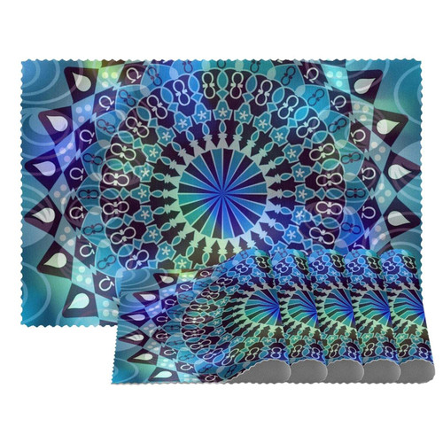 Placemats Dining Table Place Mats Cloth Placemats Kitchen Table Mats Indoor Outdoor Placemat, Mandala Ethnic Tribal Vintage Blue Green