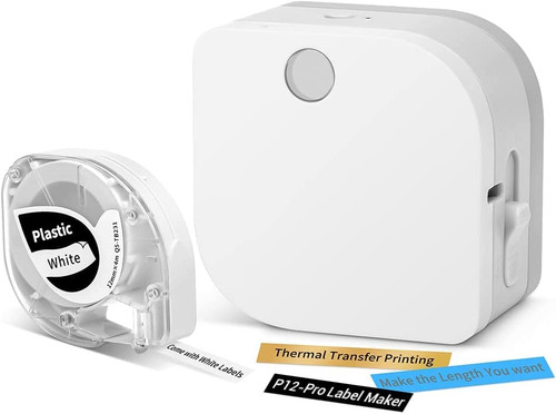 Phomemo Label Maker, P12 PRO Rechargeable Label Maker Machine with Tape, Mini Thermal Label Printer for Labeling Home Office, Bluetooth Handheld Label Maker for Organizing, with Label Maker Tape 12mm